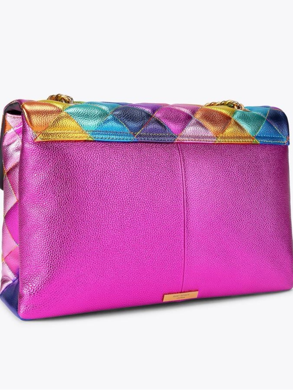 Kurt Geiger XXL Rainbow Multicolor Leather Chain Shoulder Bag NWT - Picture 6 of 17